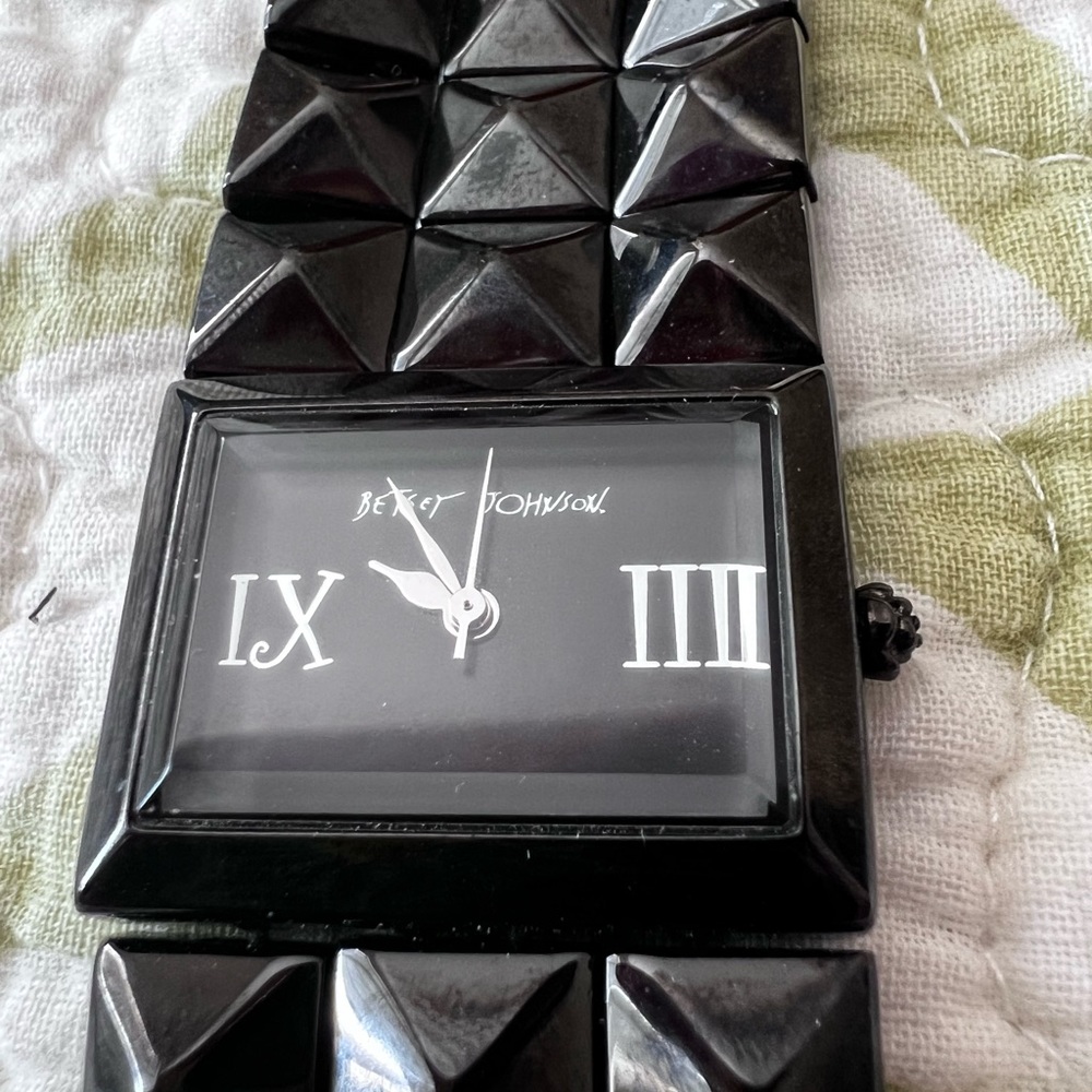 Betsey Johnson Studded bracelet Watch.  Will need to replace watch battery.